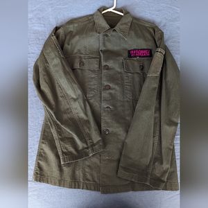 HERRINGBONE TWILL HBT JACKET, SMALL, UNISSUED VTG 1951 KOREAN WAR ARMY MARINES